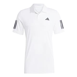 Foto 1 | Playera Cuello Camisa De Tennis Club 3 Franjas Adidas Blanco Hombre