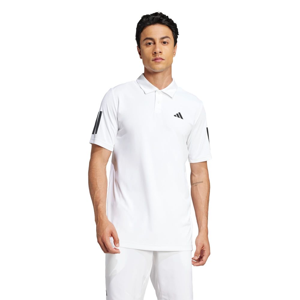 Foto 3 pulgar | Playera Cuello Camisa De Tennis Club 3 Franjas Adidas Blanco Hombre