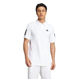Foto 2 | Playera Cuello Camisa De Tennis Club 3 Franjas Adidas Blanco Hombre