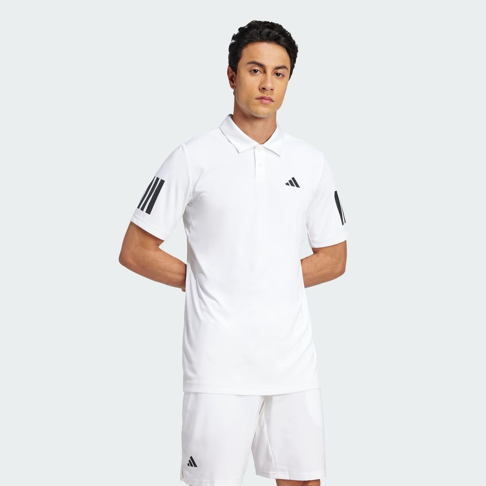 Foto 6 pulgar | Playera Cuello Camisa De Tennis Club 3 Franjas Adidas Blanco Hombre