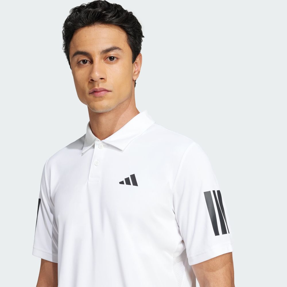 Foto 7 pulgar | Playera Cuello Camisa De Tennis Club 3 Franjas Adidas Blanco Hombre