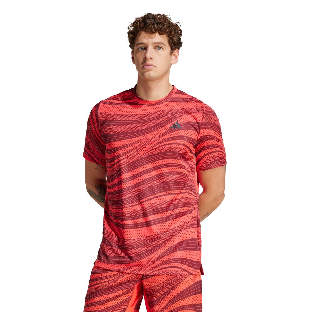 Foto 3 pulgar | Playera Club Climacool Estampada Para Tenis Adidas Granate Hombre