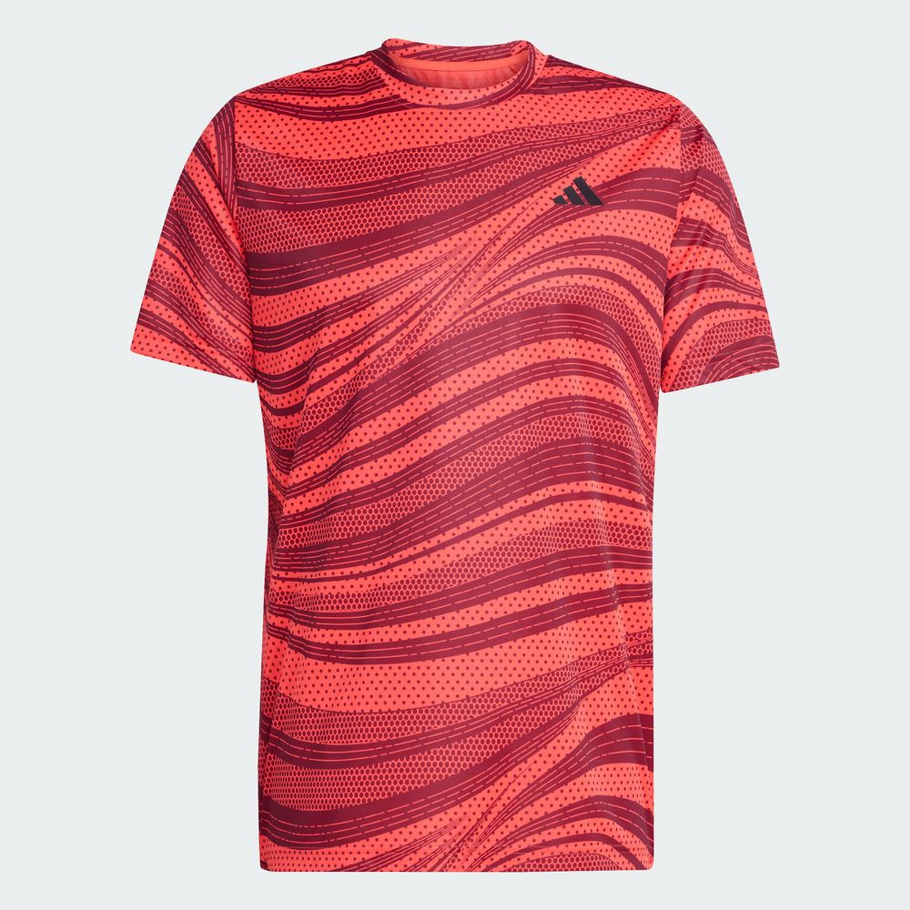 Foto 3 | Playera Club Climacool Estampada Para Tenis Adidas Granate Hombre