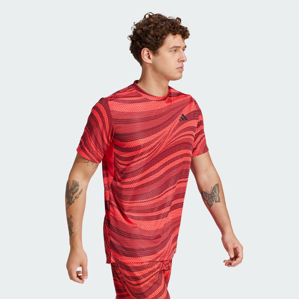 Foto 6 pulgar | Playera Club Climacool Estampada Para Tenis Adidas Granate Hombre