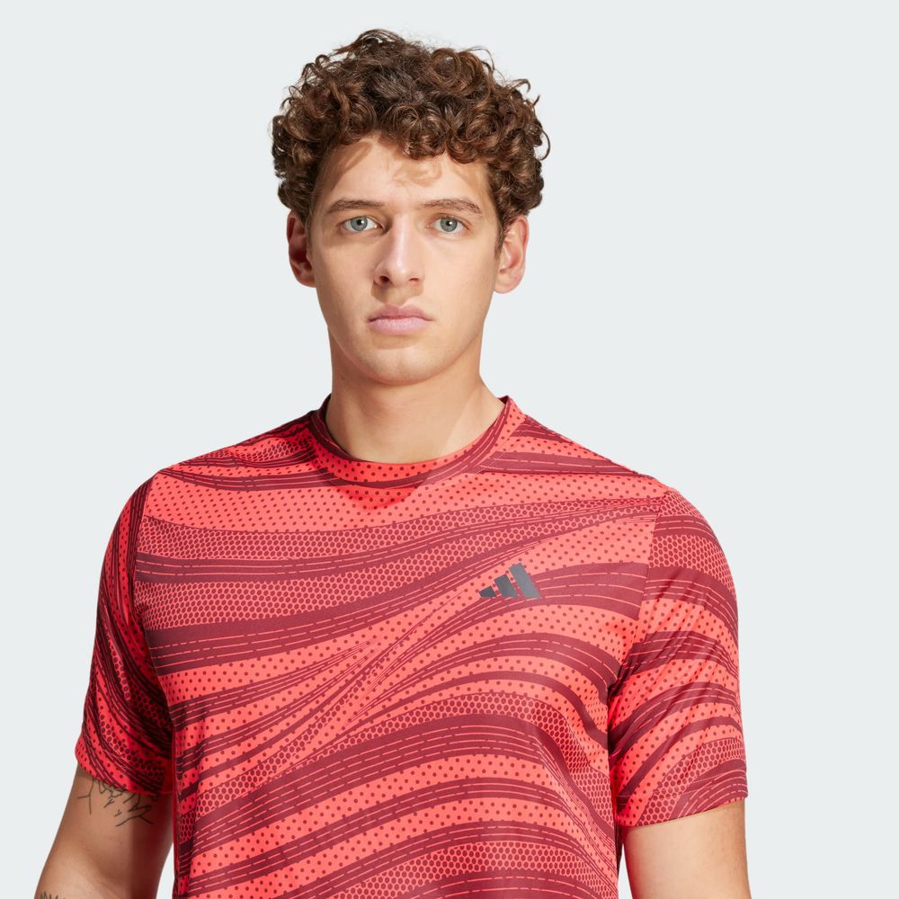 Foto 8 pulgar | Playera Club Climacool Estampada Para Tenis Adidas Granate Hombre