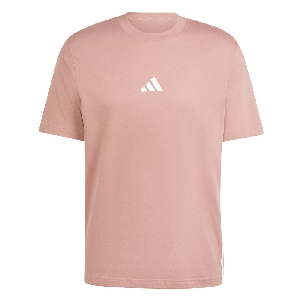 Playera Essentials 3 Franjas Tejido Jersey Adidas Rosa para Hombre