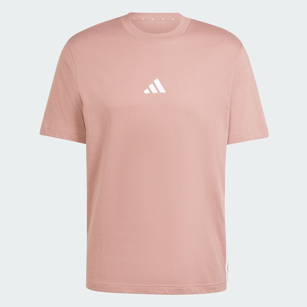 Foto 4 pulgar | Playera Essentials 3 Franjas Tejido Jersey Adidas Rosa para Hombre
