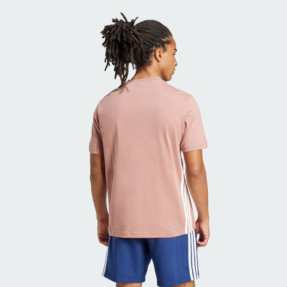 Foto 5 pulgar | Playera Essentials 3 Franjas Tejido Jersey Adidas Rosa para Hombre