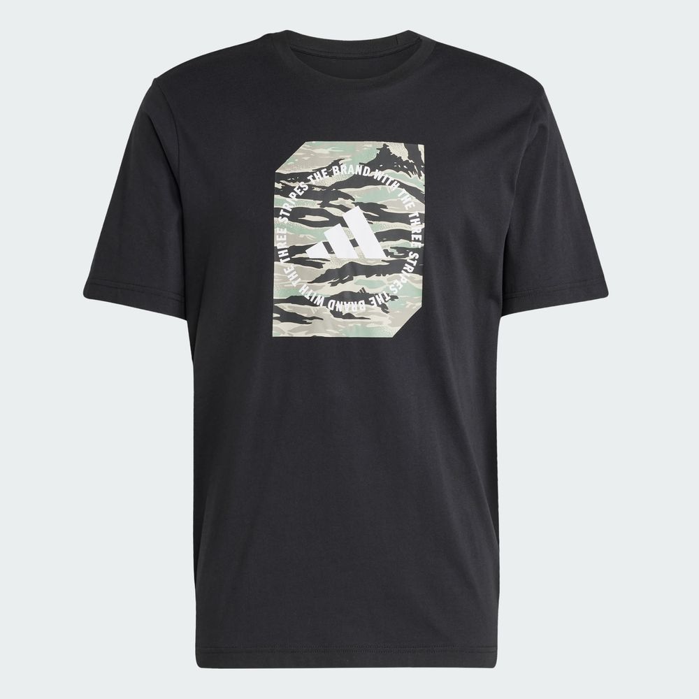 Foto 4 pulgar | Playera Estampada Camo Shape Adidas Negro Hombre