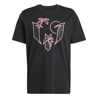 Foto 1 | Playera Graphic Messi Neon Lights Adidas Negro Hombre