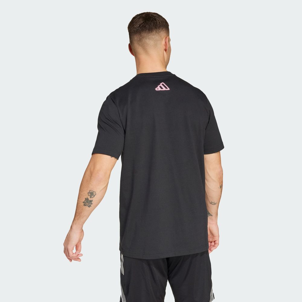 Foto 5 pulgar | Playera Graphic Messi Neon Lights Adidas Negro Hombre