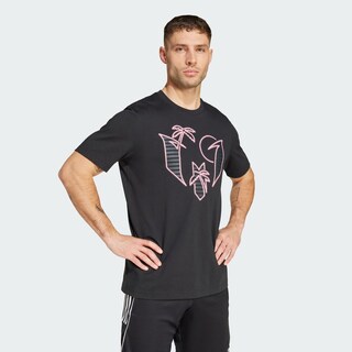 Foto 5 | Playera Graphic Messi Neon Lights Adidas Negro Hombre