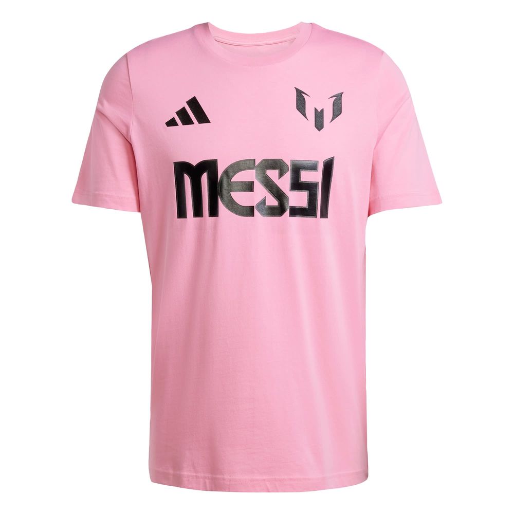 Playera Messi Número Y Logo Estampada Adidas Rosa Hombre