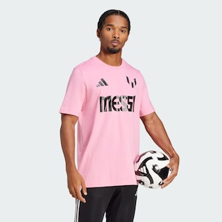 Foto 5 | Playera Messi Número Y Logo Estampada Adidas Rosa Hombre