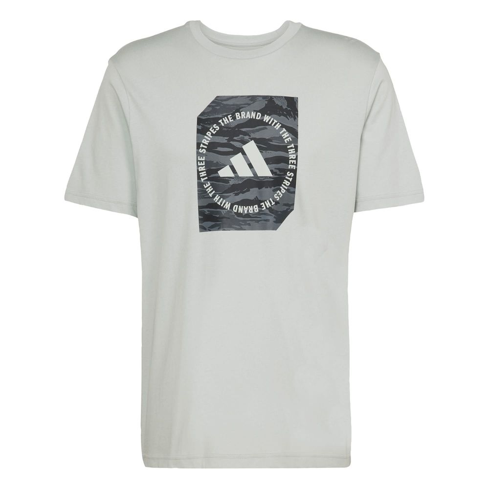 Foto 2 pulgar | Playera Estampada Camo Shape Adidas Gris Hombre
