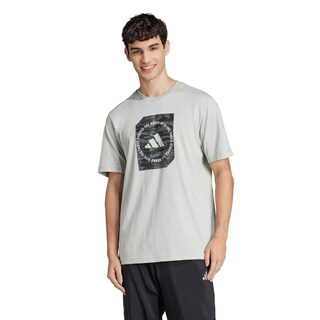 Foto 2 | Playera Estampada Camo Shape Adidas Gris Hombre