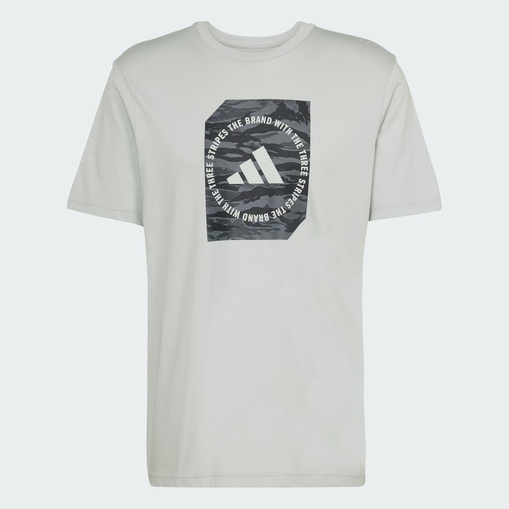 Foto 4 pulgar | Playera Estampada Camo Shape Adidas Gris Hombre