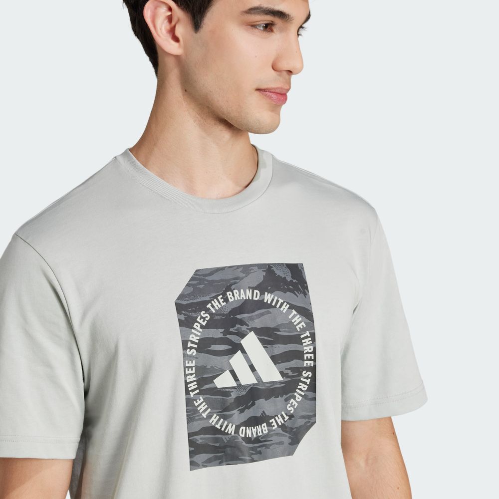 Foto 7 pulgar | Playera Estampada Camo Shape Adidas Gris Hombre