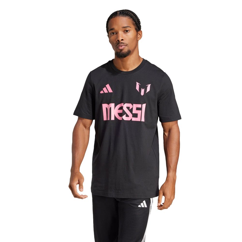 Foto 3 pulgar | Playera Messi Número Y Logo Estampada Adidas Negro Hombre