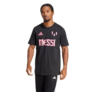 Foto 2 | Playera Messi Número Y Logo Estampada Adidas Negro Hombre