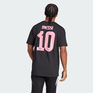 Foto 4 | Playera Messi Número Y Logo Estampada Adidas Negro Hombre
