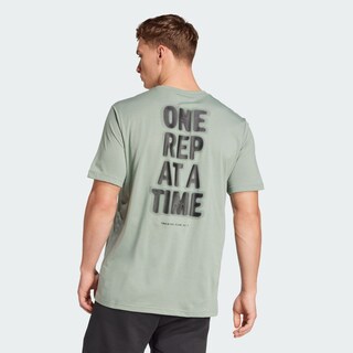 Foto 4 | Playera De Entrenamiento Climacool One Rep At A Time Estampada Adidas Verde Hombre