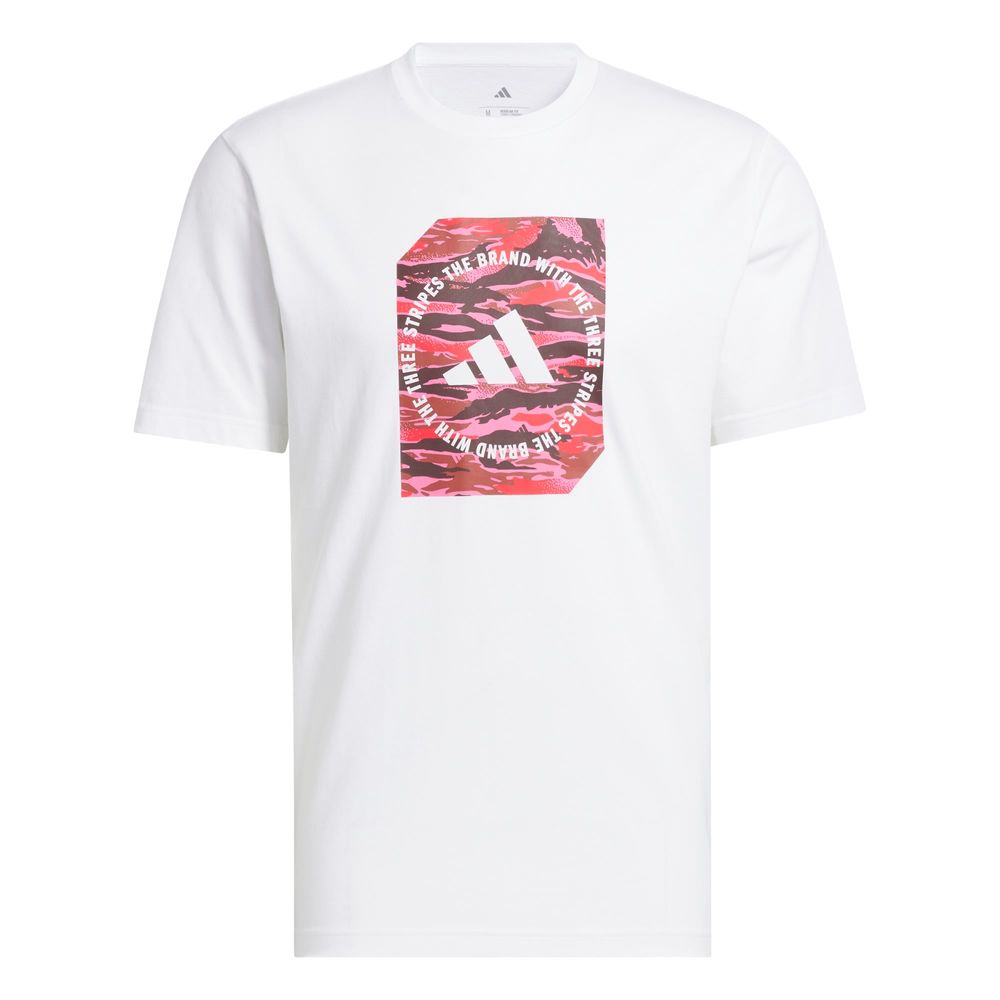 Playera Estampada Camo Shape Adidas Blanco Hombre