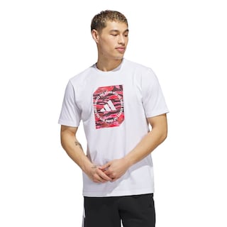 Foto 2 | Playera Estampada Camo Shape Adidas Blanco Hombre