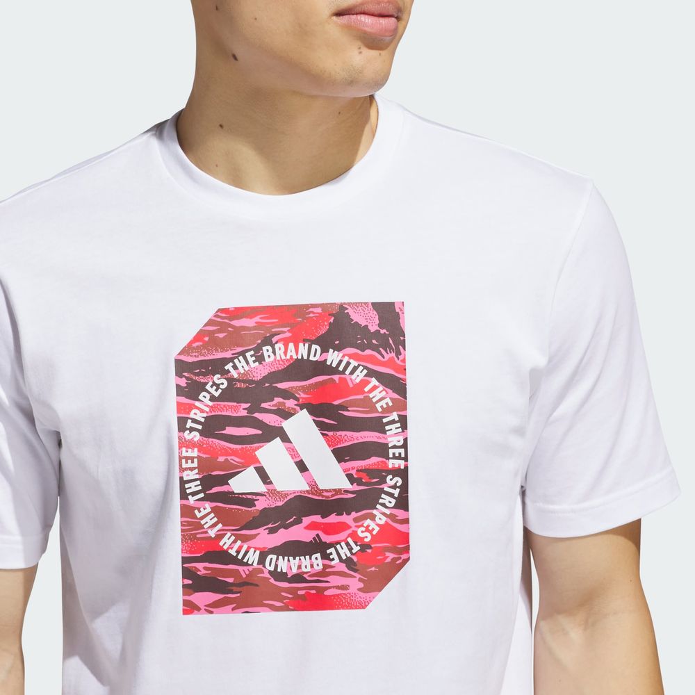 Foto 7 pulgar | Playera Estampada Camo Shape Adidas Blanco Hombre
