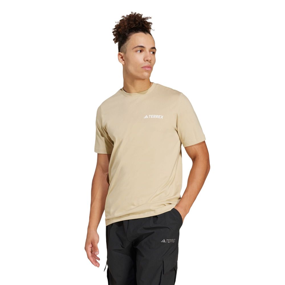 Foto 3 pulgar | Playera Estampada Terrex Adidas Beige Hombre
