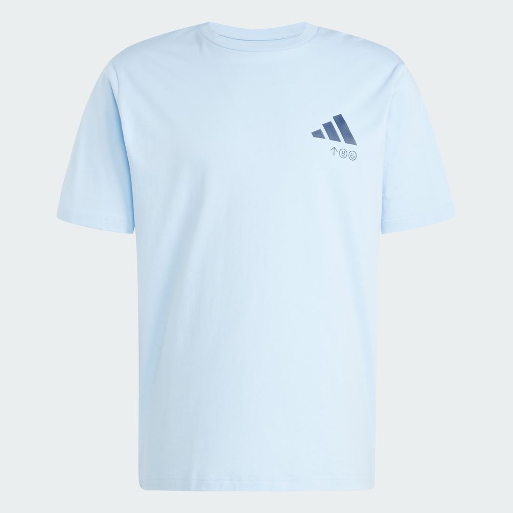 Foto 5 pulgar | Playera Estampada Lounge Verbiage Friends Of Sport Adidas Azul Hombre