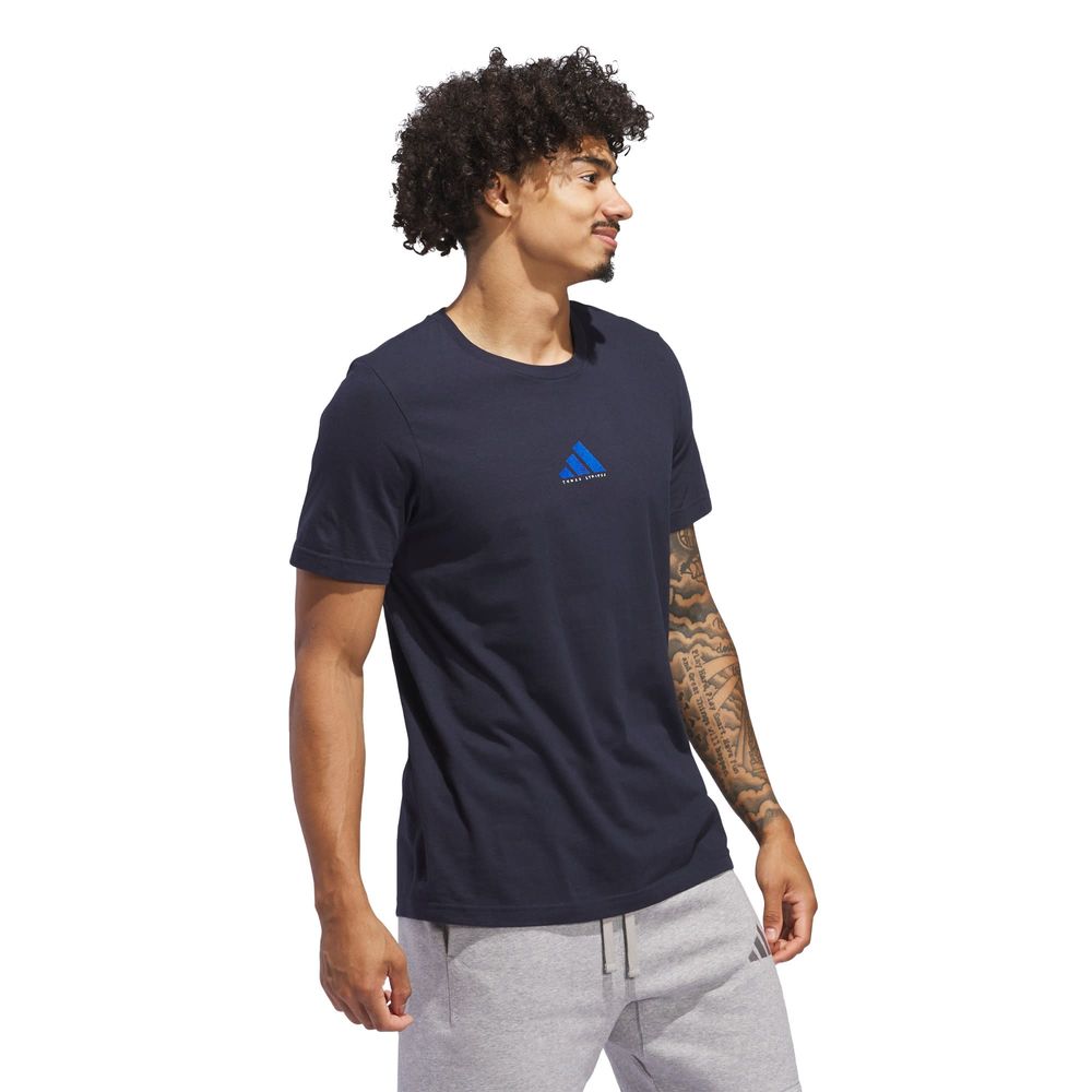 Foto 3 pulgar | M C Photo Tee Adidas Azul Hombre