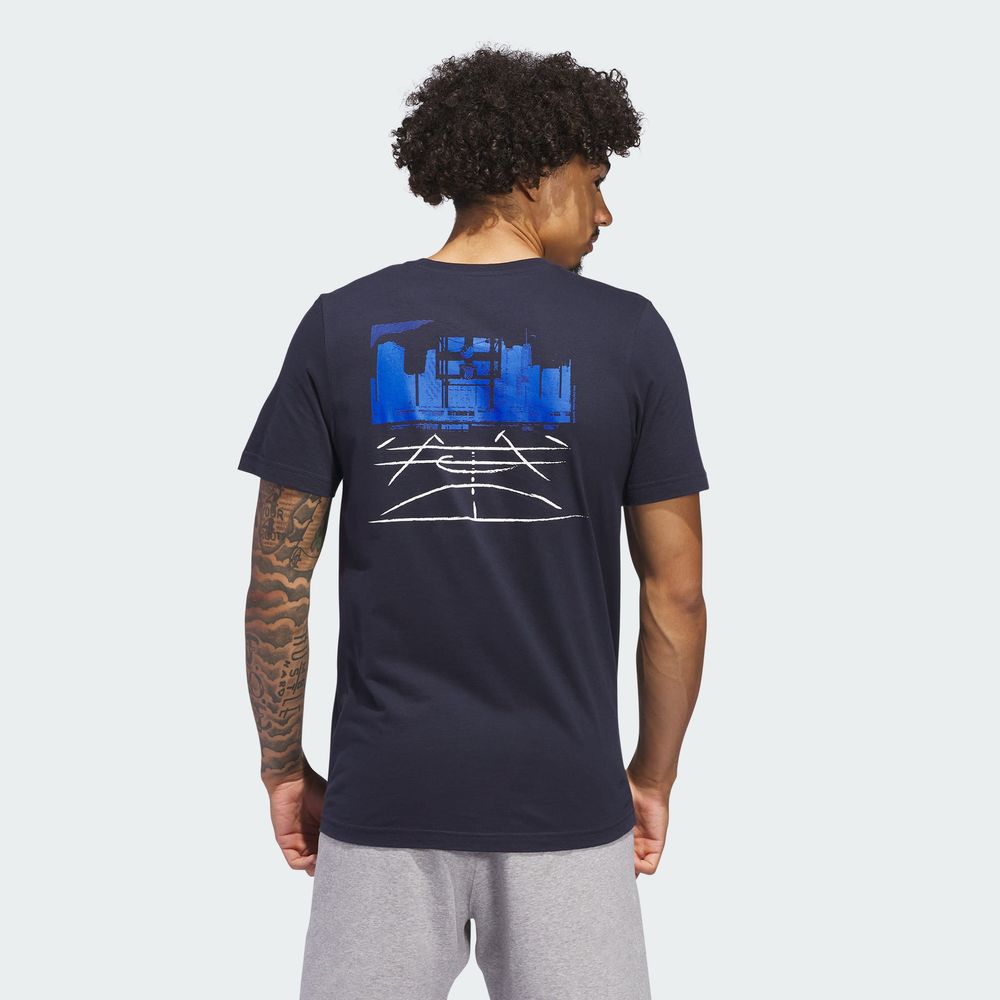 Foto 5 pulgar | M C Photo Tee Adidas Azul Hombre