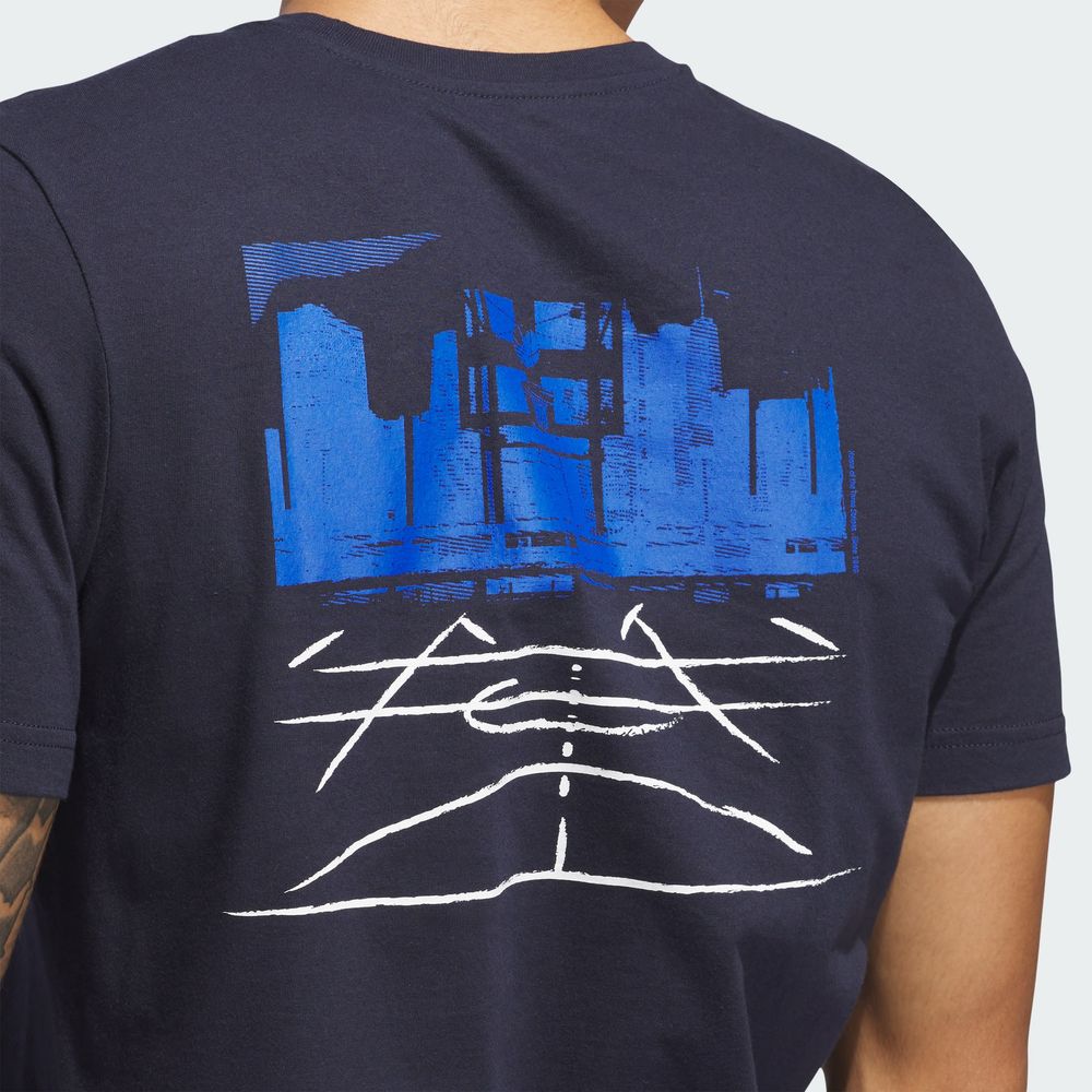 Foto 8 pulgar | M C Photo Tee Adidas Azul Hombre