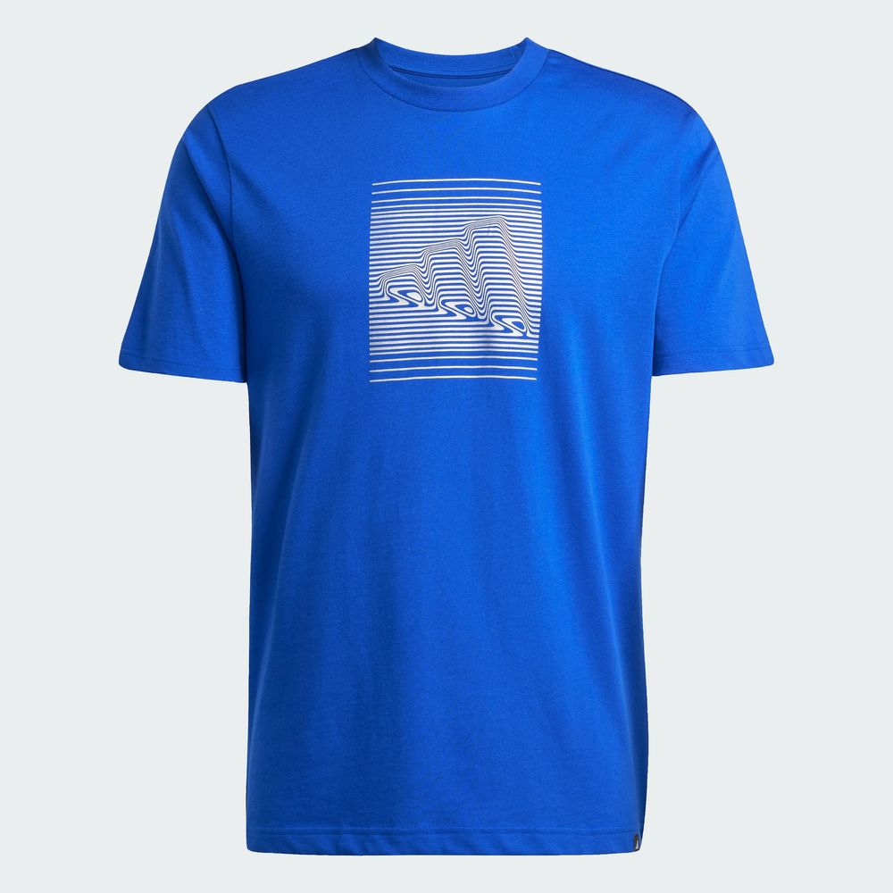 Foto 4 pulgar | Playera Tech Metallic Graphic Adidas Azul Hombre