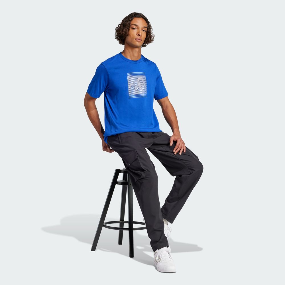 Foto 6 pulgar | Playera Tech Metallic Graphic Adidas Azul Hombre