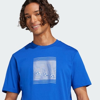Foto 6 | Playera Tech Metallic Graphic Adidas Azul Hombre