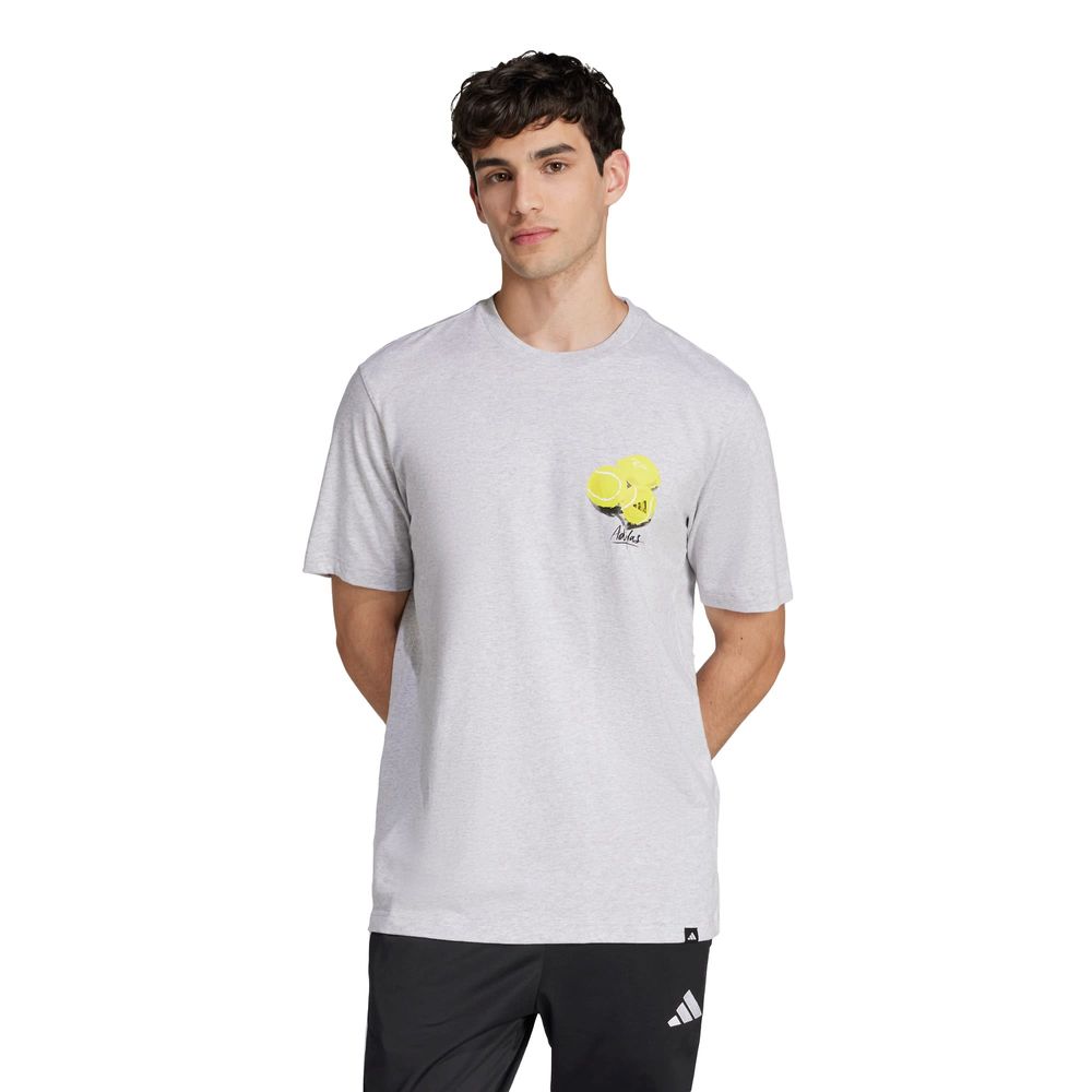 Foto 3 pulgar | Playera Estampada Lounge Still Life Lemons Adidas Gris Hombre