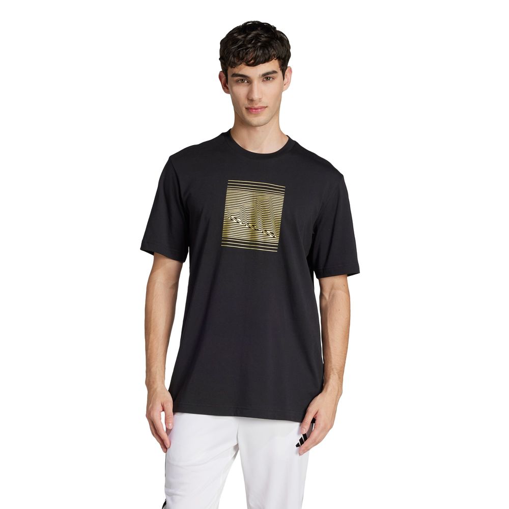 Foto 3 pulgar | Playera Tech Metallic Graphic Adidas Negro Hombre