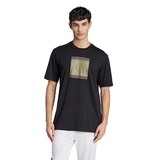 Foto 2 | Playera Tech Metallic Graphic Adidas Negro Hombre