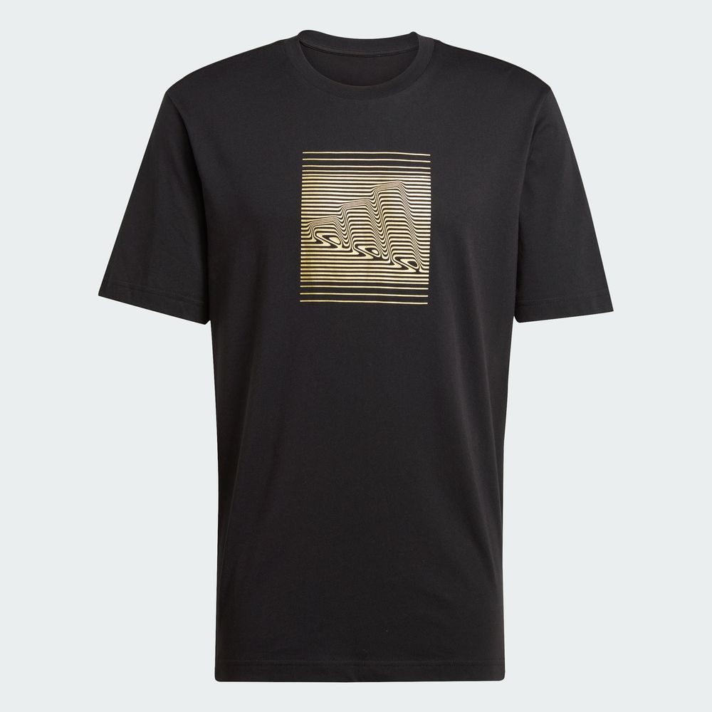 Foto 3 | Playera Tech Metallic Graphic Adidas Negro Hombre