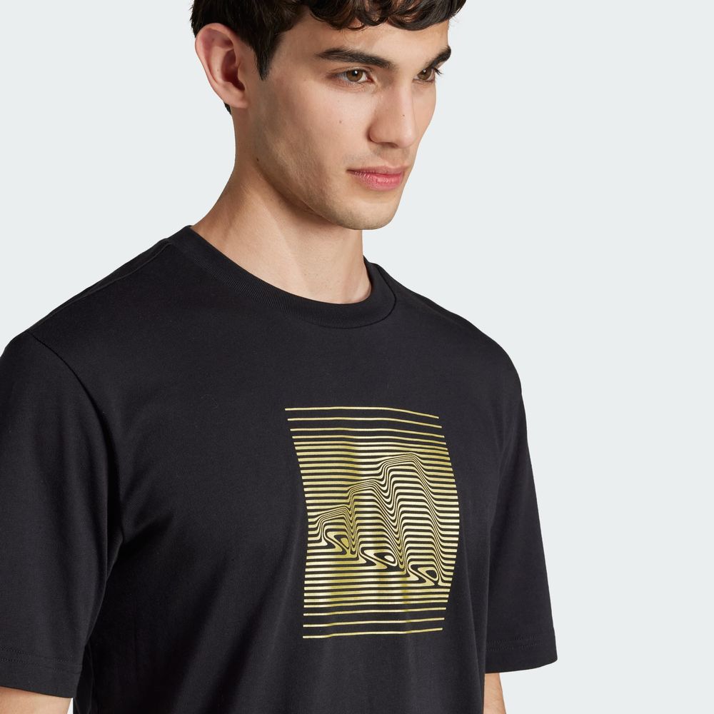 Foto 5 pulgar | Playera Tech Metallic Graphic Adidas Negro Hombre