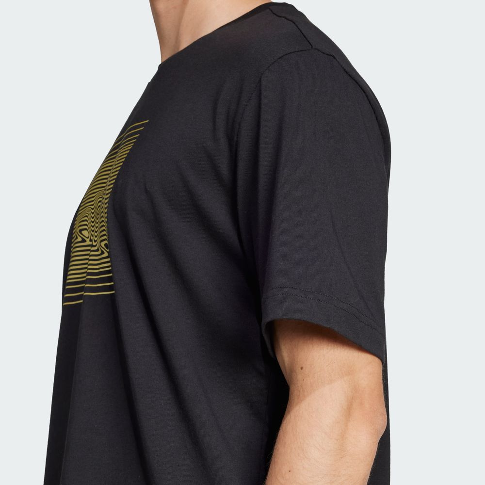 Foto 5 | Playera Tech Metallic Graphic Adidas Negro Hombre