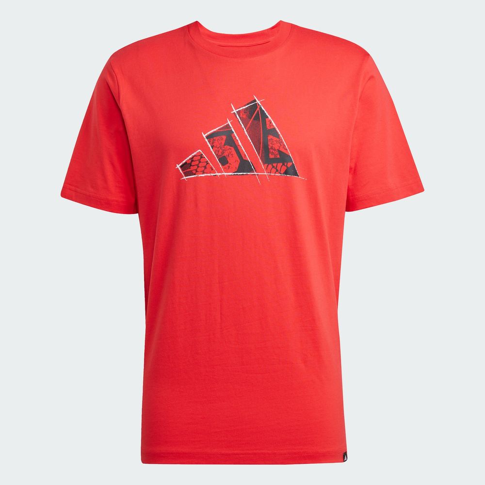 Foto 4 pulgar | M Photo Logo T Adidas Rojo Hombre