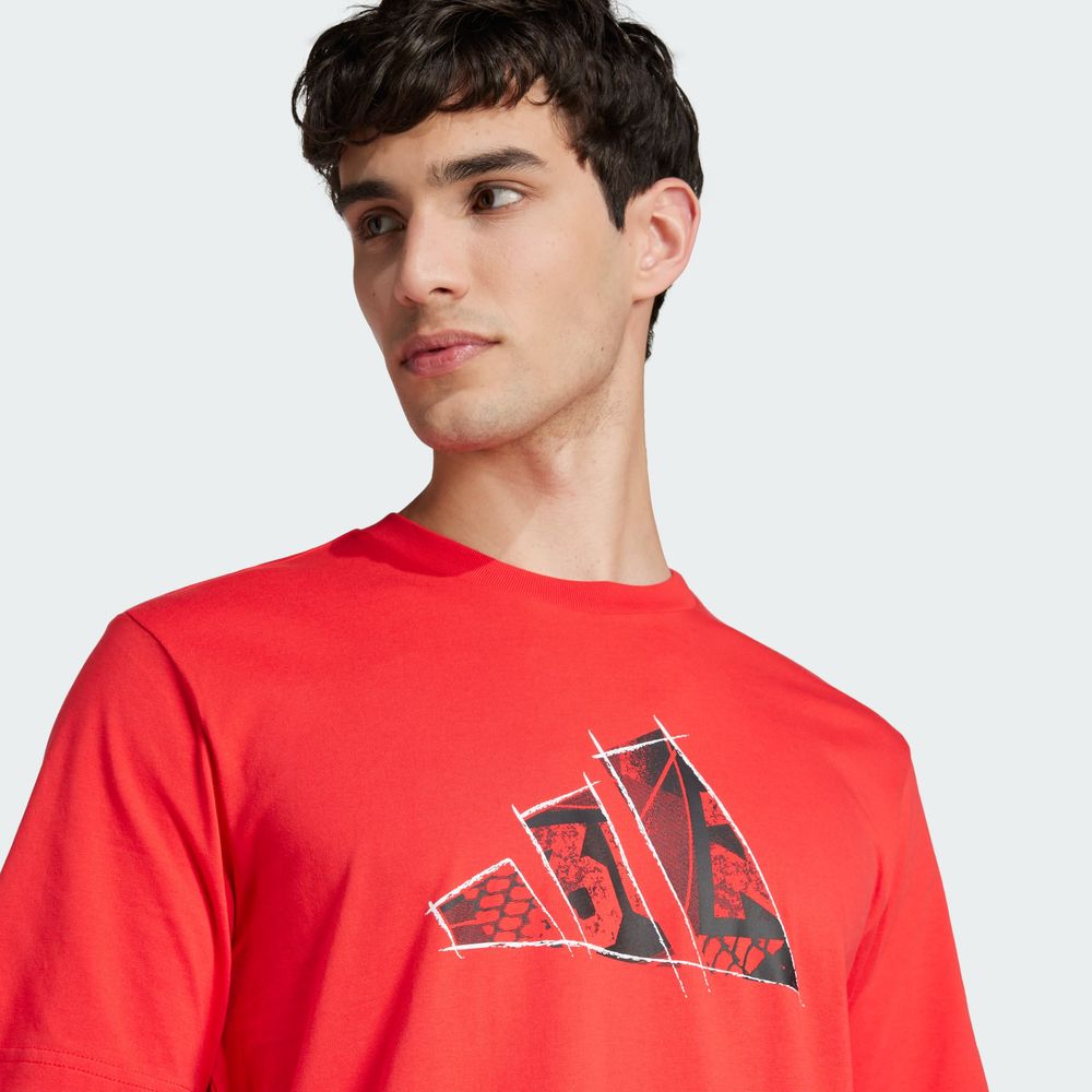 Foto 7 pulgar | M Photo Logo T Adidas Rojo Hombre