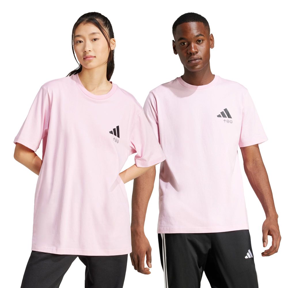 Foto 4 pulgar | Playera Estampada Lounge Verbiage Friends Of Sport Adidas Rosa Hombre