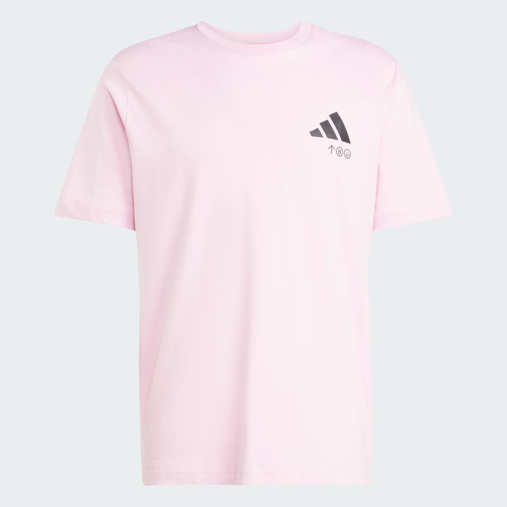 Foto 5 pulgar | Playera Estampada Lounge Verbiage Friends Of Sport Adidas Rosa Hombre