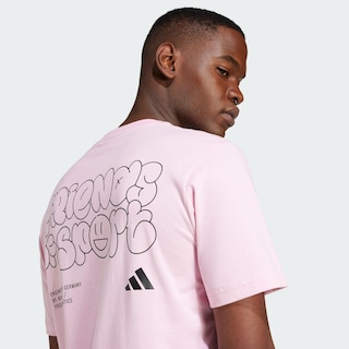 Foto 7 | Playera Estampada Lounge Verbiage Friends Of Sport Adidas Rosa Hombre