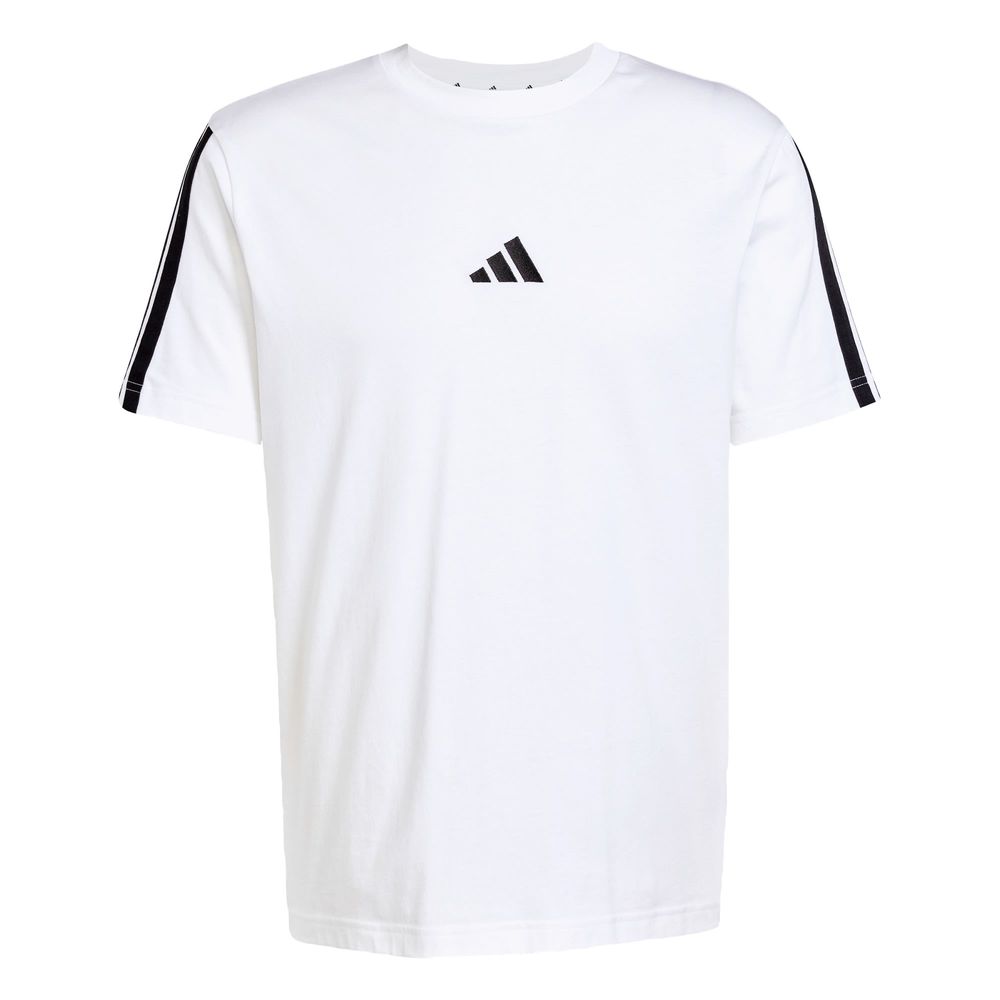 Playera Adidas Essentials 3 Franjas Tejido Jersey Blanco para Hombre