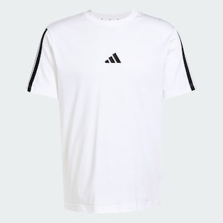 Foto 3 | Playera Adidas Essentials 3 Franjas Tejido Jersey Blanco para Hombre